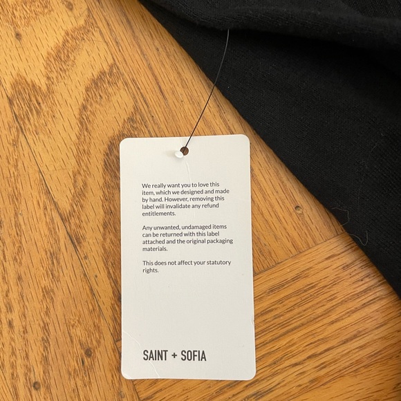 Saint+Sofia Scalloped Edge Crew Neck Sweater, Black and Purple, Women’s M, NWT - Picture 11 of 14